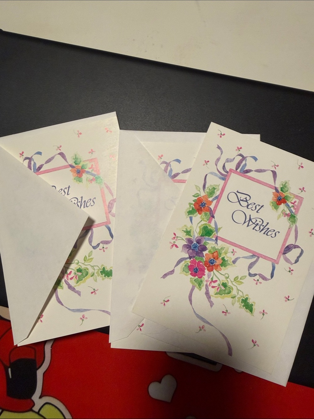 Set of 10 misc. cards w/envelopes. Valentines,Halloween,wedding, etc.
